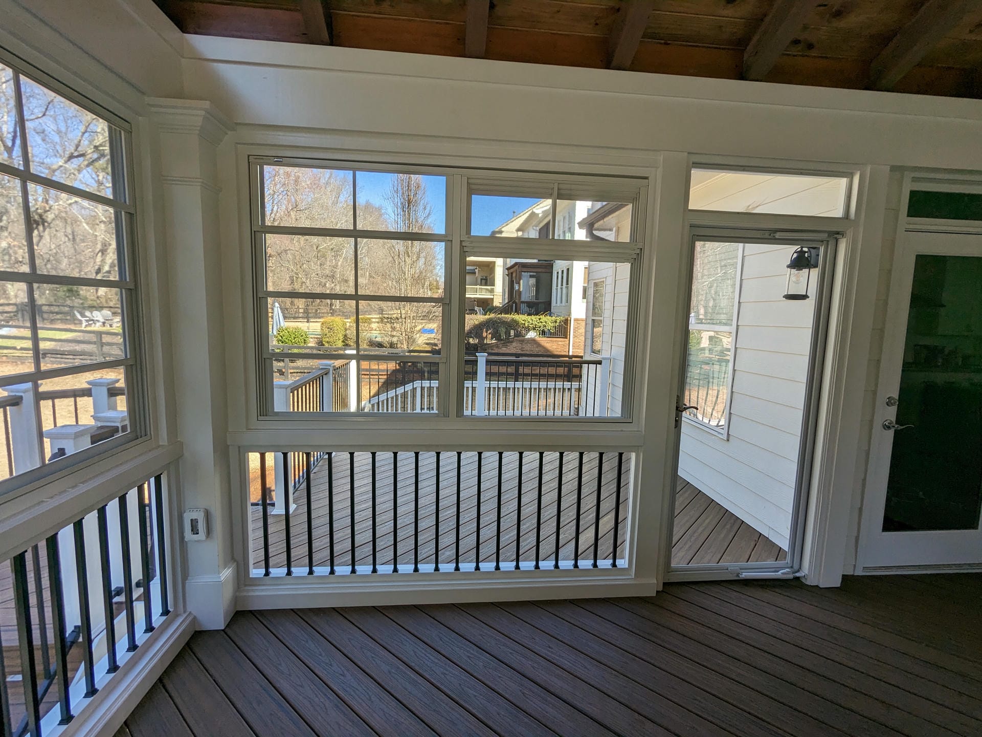 EZE-Breeze windows installed on a covered porch in North Atlanta
