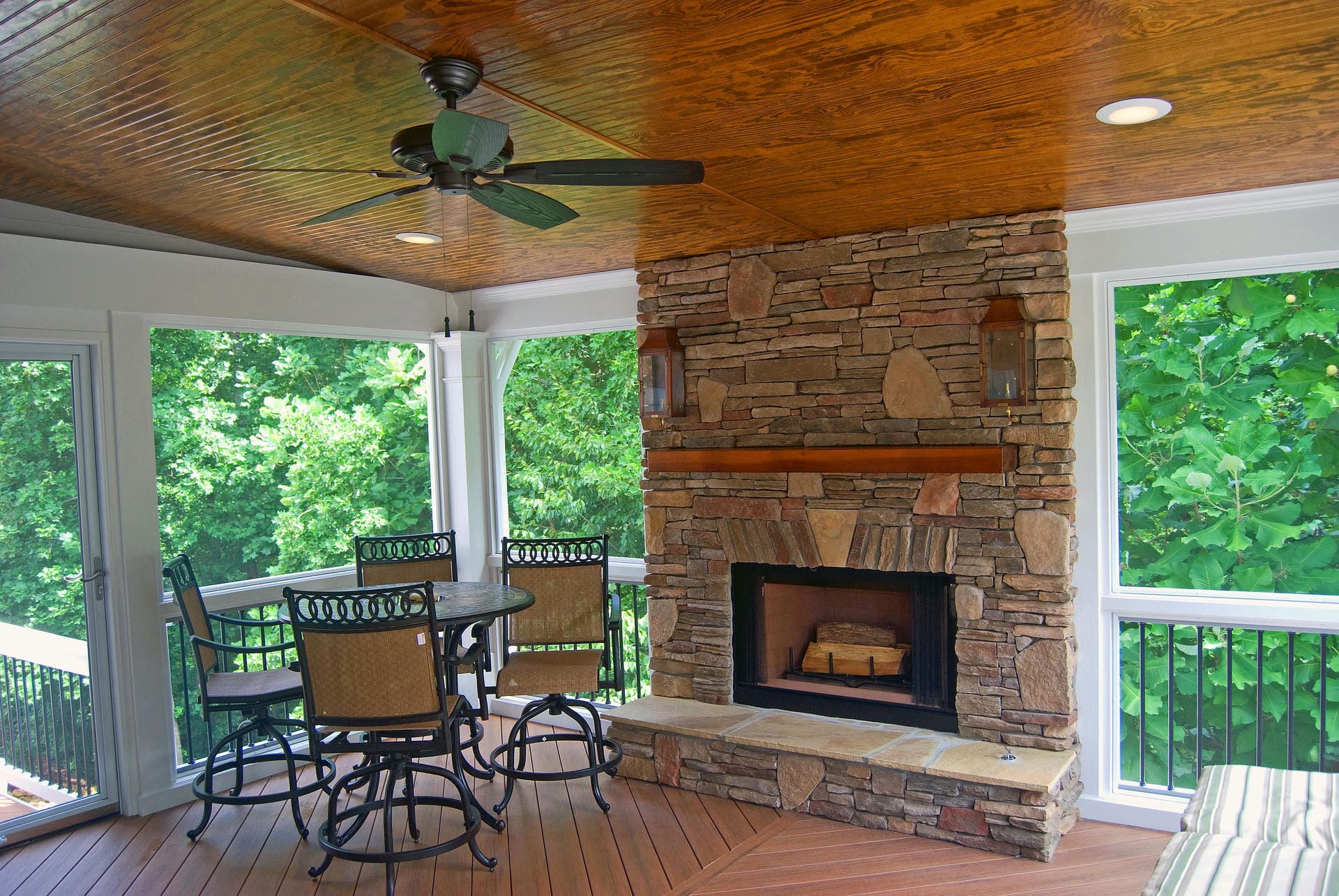 Deck and porch with tongue and groove ceiling in Marietta, GA